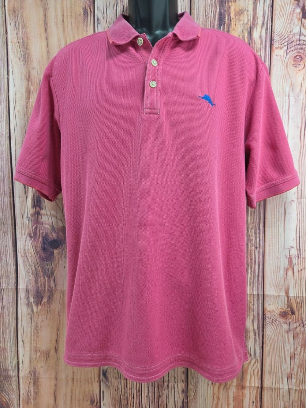 Tommy Bahama Pink Supima Cotton Blend Polo Large